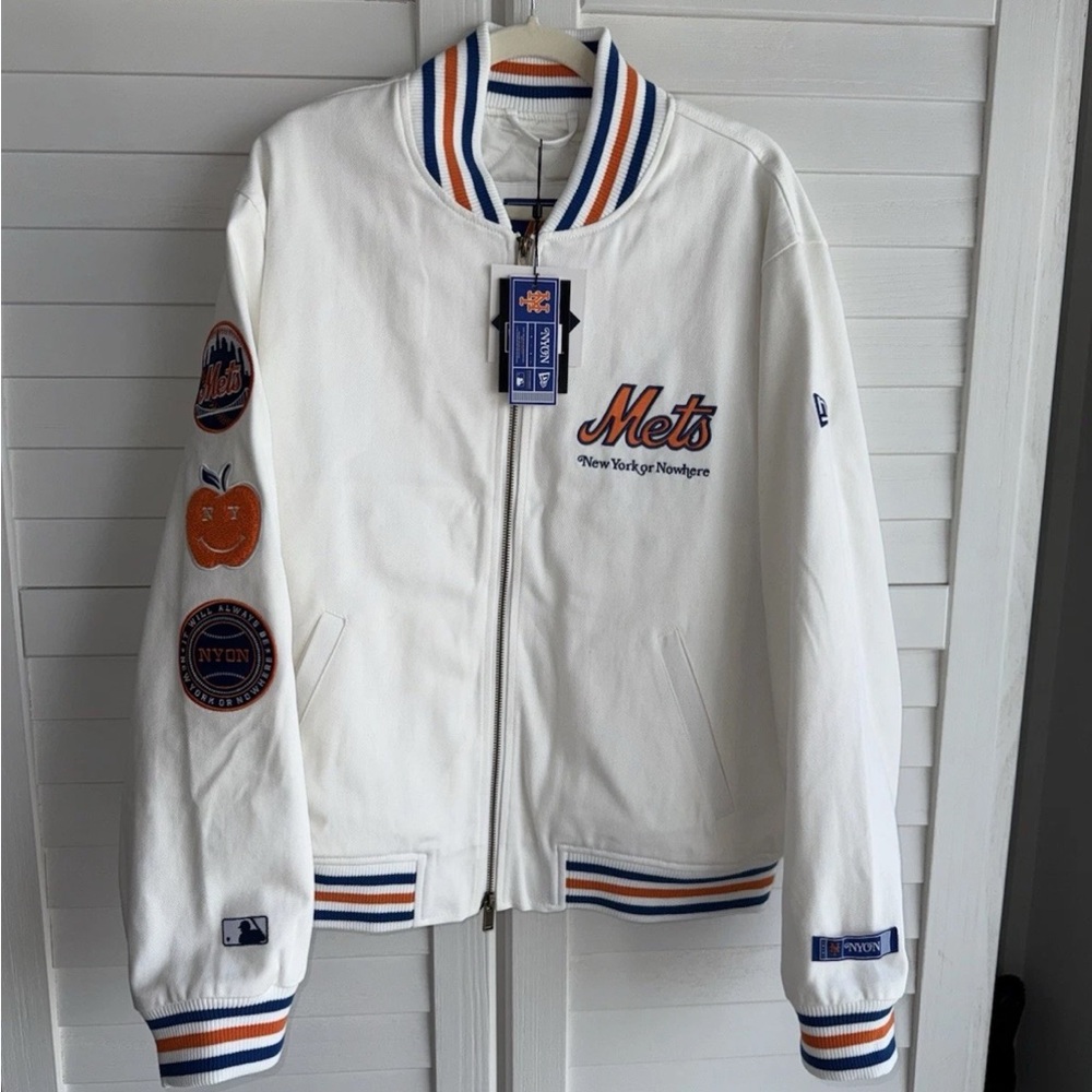 New York Mets White Varsity Jacket